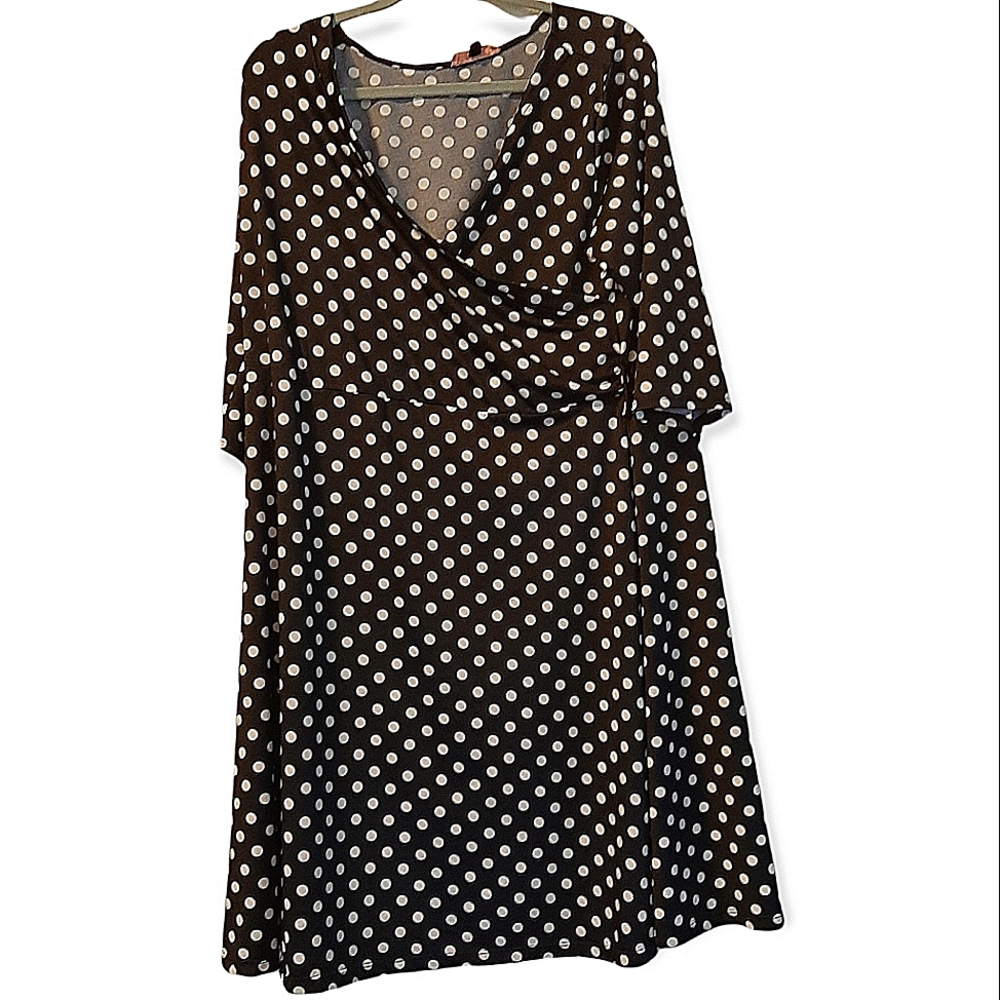East Adeline Polka-dot Faux Wrap dress